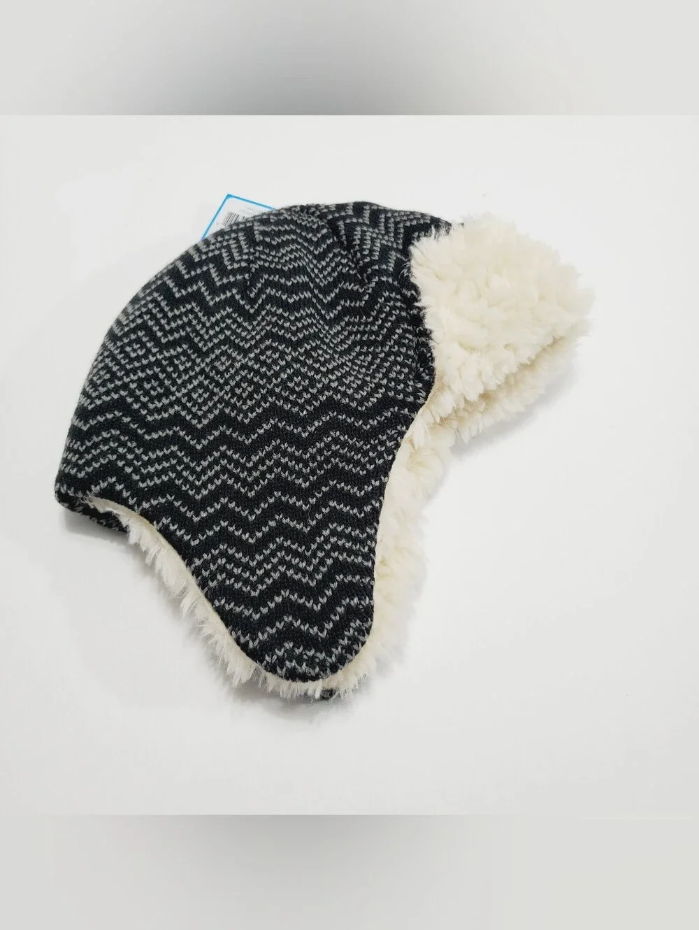 Columbia Youth Winter Trapper Hat Winter's Match With Earflap Black Zigzag XL